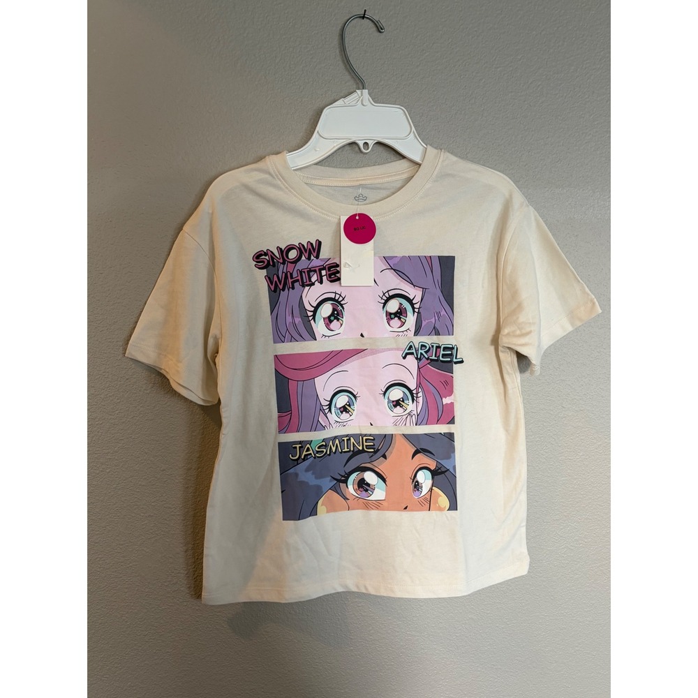 Disney Princess Anime Graphic Tee Egret Cream Snow White Ariel Jasmine Kids S